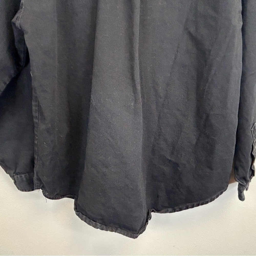 Vintage Sue Who? Women’s Western Shacket Top Size L Button Up Rhinestone‎ Black - Picture 11 of 11